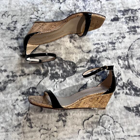 Stuart Weitzman Nudistcurve 50 Cork Ankle Strap Sz 8B - Picture 2 of 7